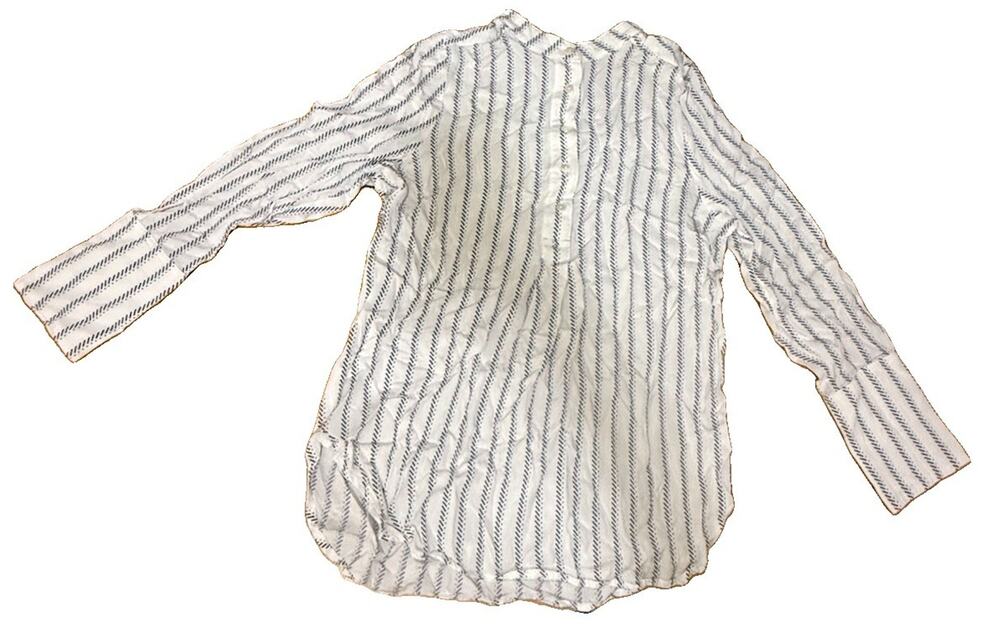 BRORA Women’s Half Buttoned Down Blouse Long Sleeve Made in Portugal Size 8/Med